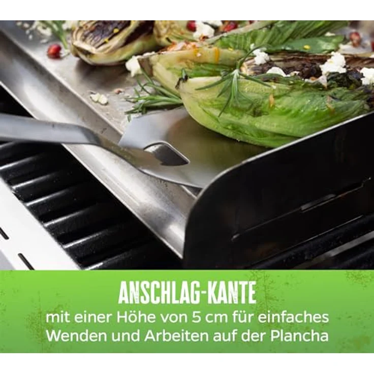 Grillfürst Grillplatte Grillfürst Edelstahl Plancha / Grillplatte / Teppanyaki Pfanne Größe M - 41 x 24,5 cm – Bild 7