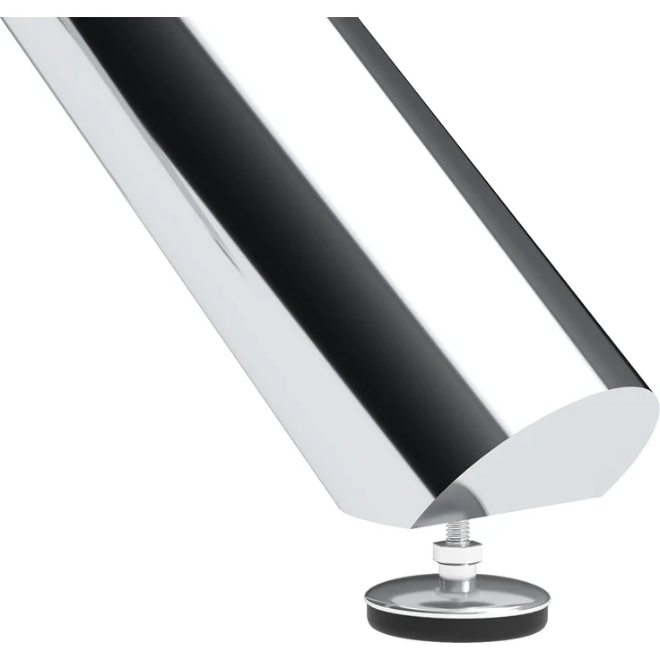 Runder Esstisch 80x80x76 cm aus Glas und Metall, silberfarben, mit stabilem Kreuzfuß – Bild 8