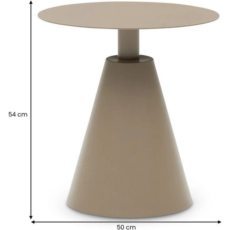 IDIMEX Beistelltisch AURORA, Lounge Gartentisch mit rundem Standfuß 50cm für Garten & Balkon beige – Bild 3