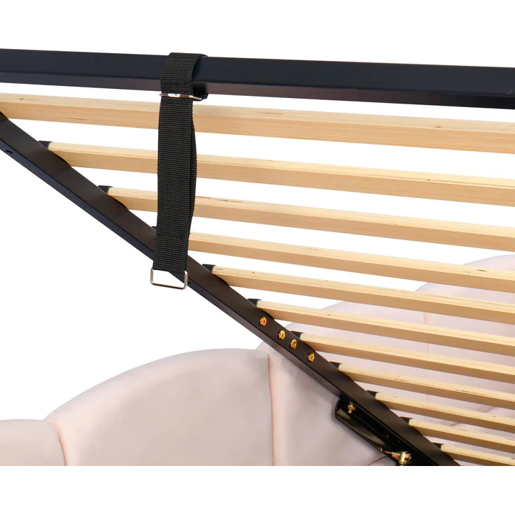 ZUBALIYA Schlafsofa 90 x 200 cm mit hydraulischem Bettkasten, USB-Anschluss, USB-C-Anschluss, Samt, Rosa – Bild 19
