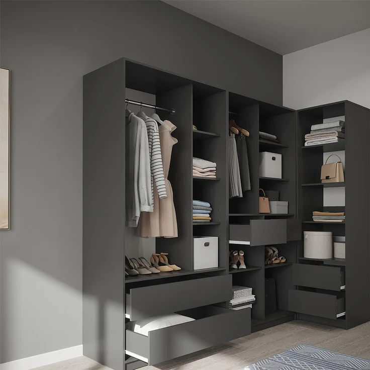 Kleiderschrank Elmo Anthrazit 50 x 200 cm Vicco – Bild 5