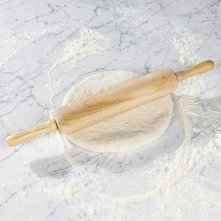 Teigroller Holz Nudelholz Backrolle Wellholz Teigausroller 39cm 18138 – Bild 2