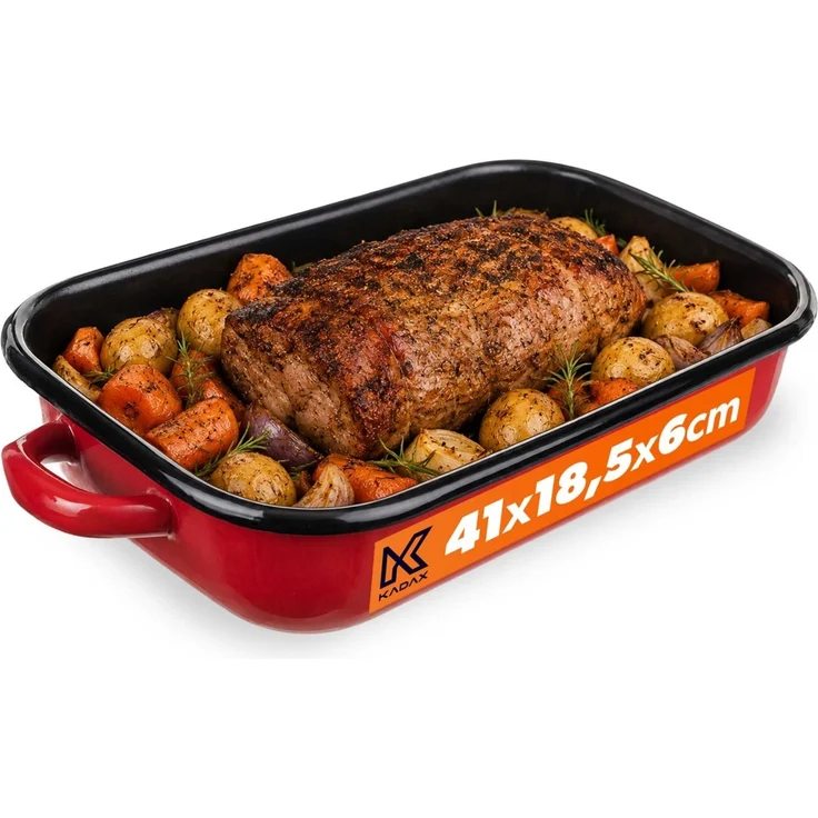 KADAX Emaillierter Bräter 3,4L Rot – Bild 1