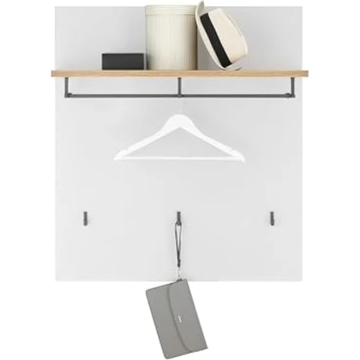 moebel-dich-auf Garderoben-Set MAILAND, (Komplett-Set, Garderobenschrank + Paneel + Bank + Spiegel + Schuhkommode), erhältlich in 2 Farbkombinationen – Bild 5