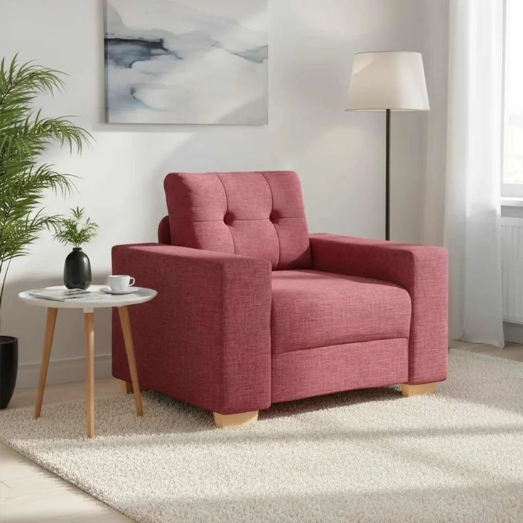 vidaXL Sofa-Sessel Weinrot 100x78x80 cm Stoff 4105061 – Bild 1
