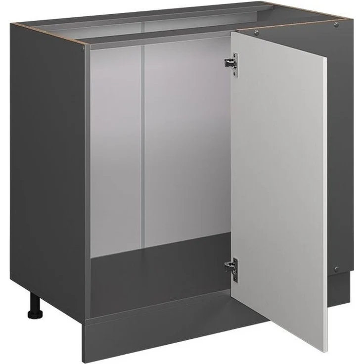 Eckunterschrank R-Line Weiß Landhaus 86 cm ohne Arbeitsplatte Vicco – Bild 3