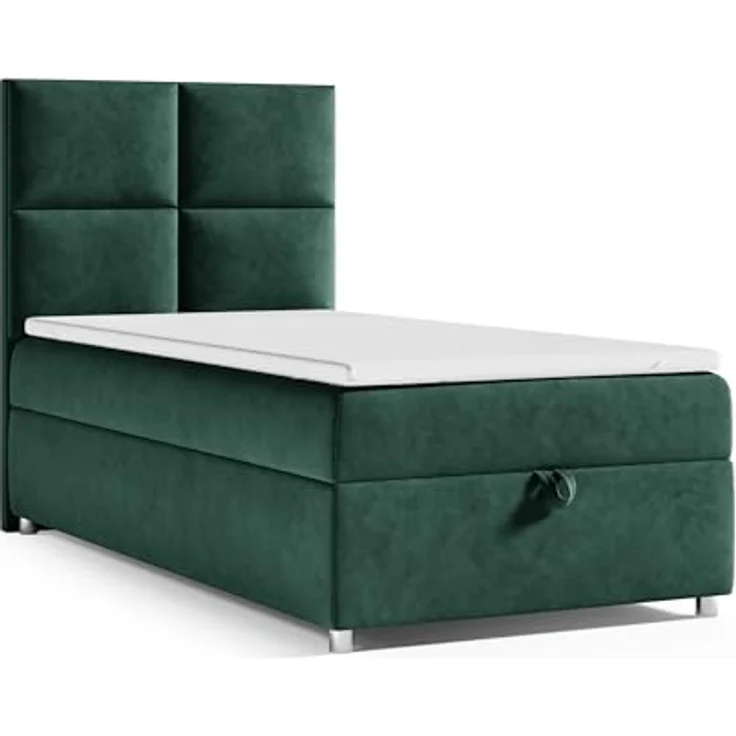 Best for Home Boxspringbett K2 SINGLE mit Bettkasten (Grun 100x200) – Bild 2