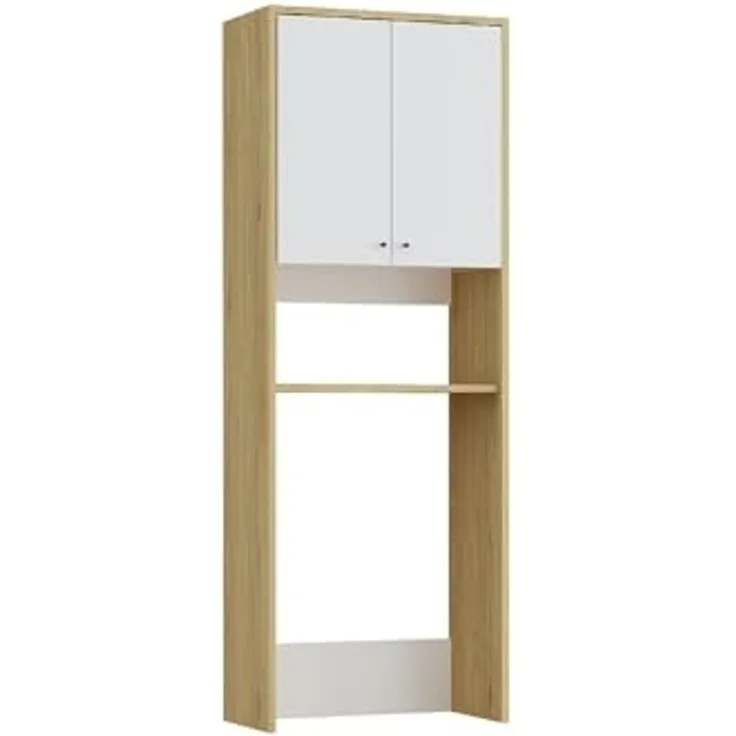 Vente-unique - WORIKA Waschküche Holz, Platte BeigeWeiß - B 35 cm x H 180,2 cm x L 65 cm