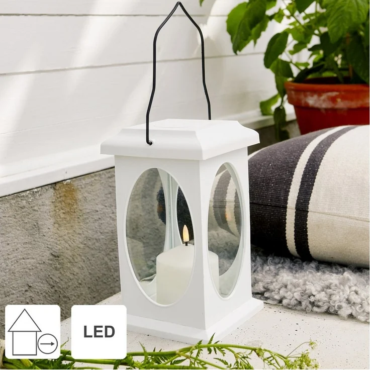 LED-Laterne "Flamme", Farbe: weiß, 23x13,5cm,outd. – Bild 2