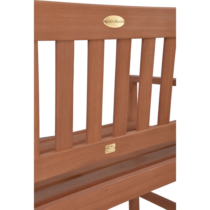Gartenbank METZ 2-Sitzer - 110cm Breit, Eukalyptus, Natur | Terrassenbank Wetterfest Sitzbank Outdoor Bank – Bild 4