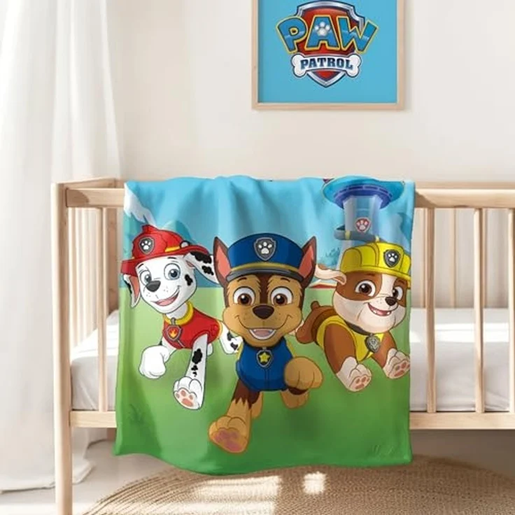 Kinderdecke Paw Patrol 130x170 cm, weich und kuschelig, passend zur Bettwäsche, MTOnlinehandel, Sofadecke, das perfekte Geschenk für Mädchen und Jungen – Bild 1