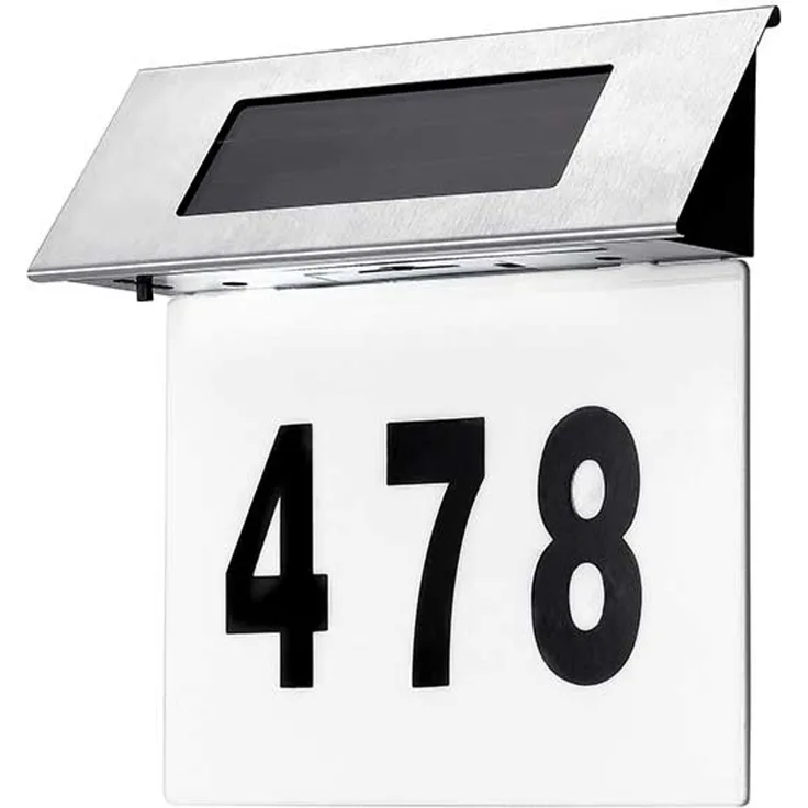 MICHELINO LED Solar-Hausnummer 4 LEDs 18,6 x 19 cm 81460