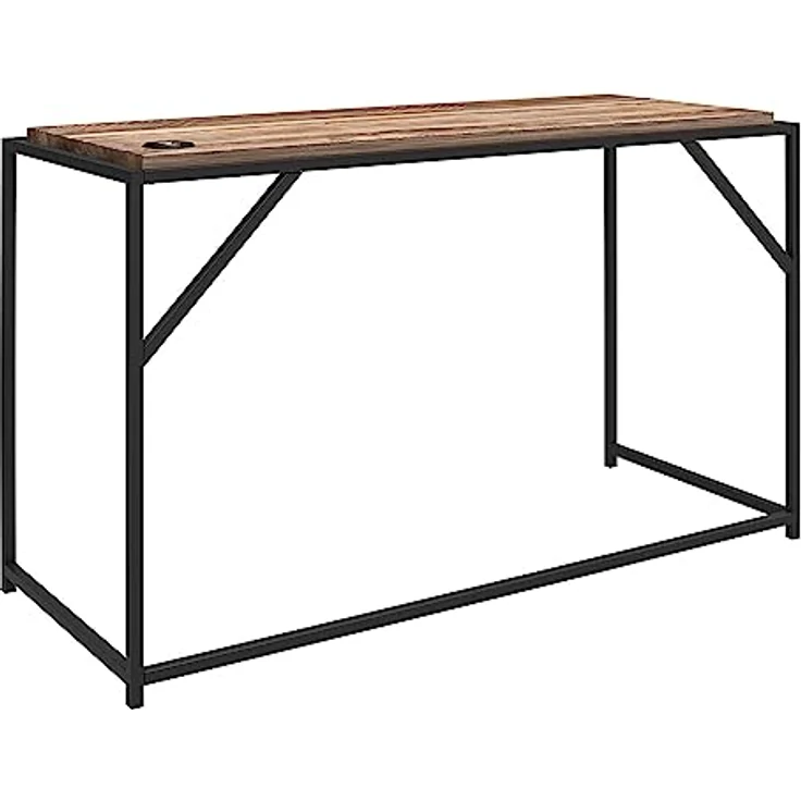 DHP Furniture Quincy Schreibtisch, aus Spanplatte Eicheoptik, schwarzes Metallgestell (BxTxH) 123x51x74 cm – Bild 5
