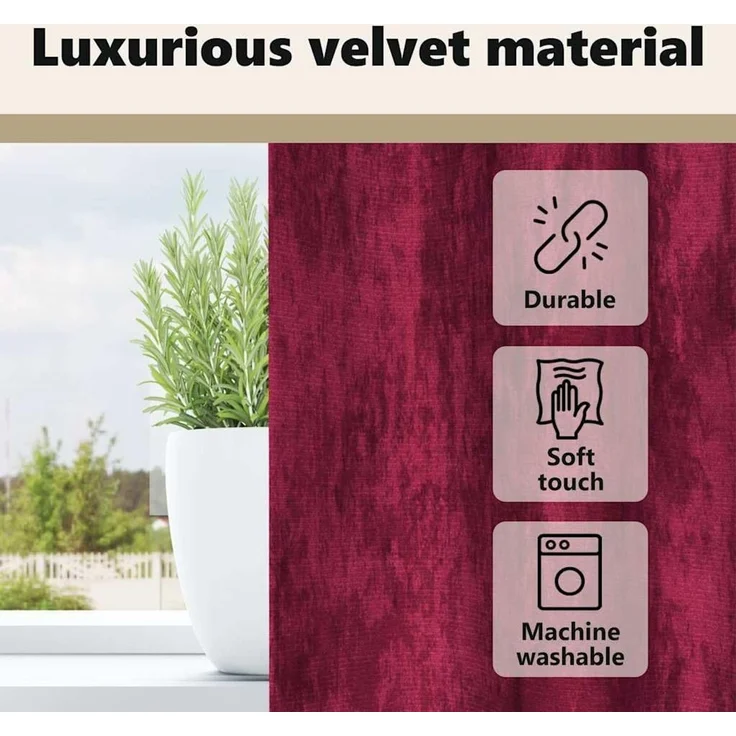 vidaXL Samtvorhänge 2 stk. Weinrot 260 x 140 cm Samt 4107717 – Bild 4
