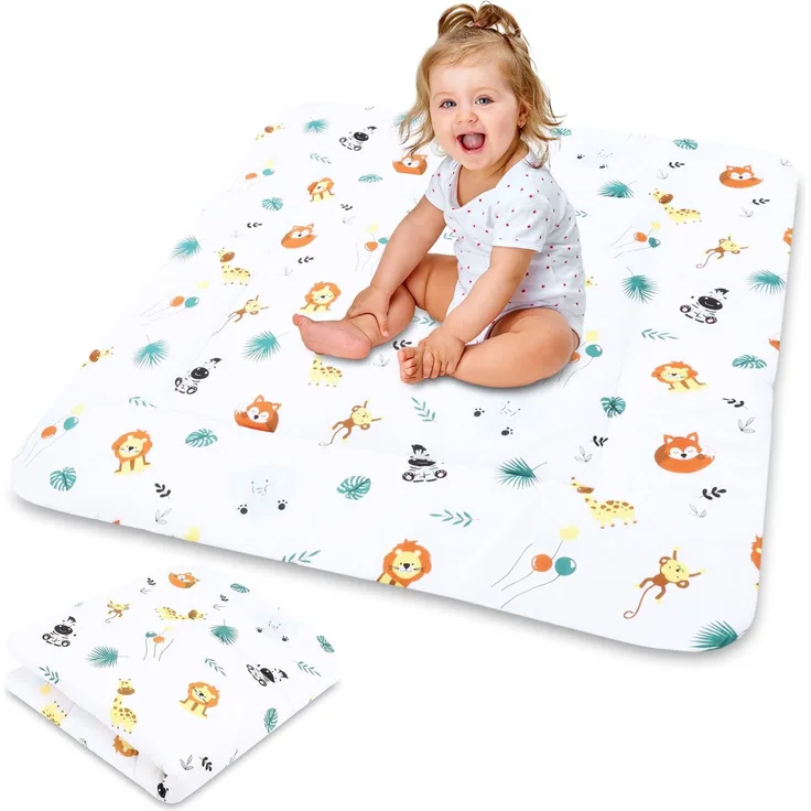 Krabbeldecke Krabbelmatte für Baby – Spielmatte Spieldecke Bodenmatte für Kinder und Babys für Kinderzimmer und Laufgitter Große faltbar waschbar Play Mat Oeko-Tex-Zertifikat