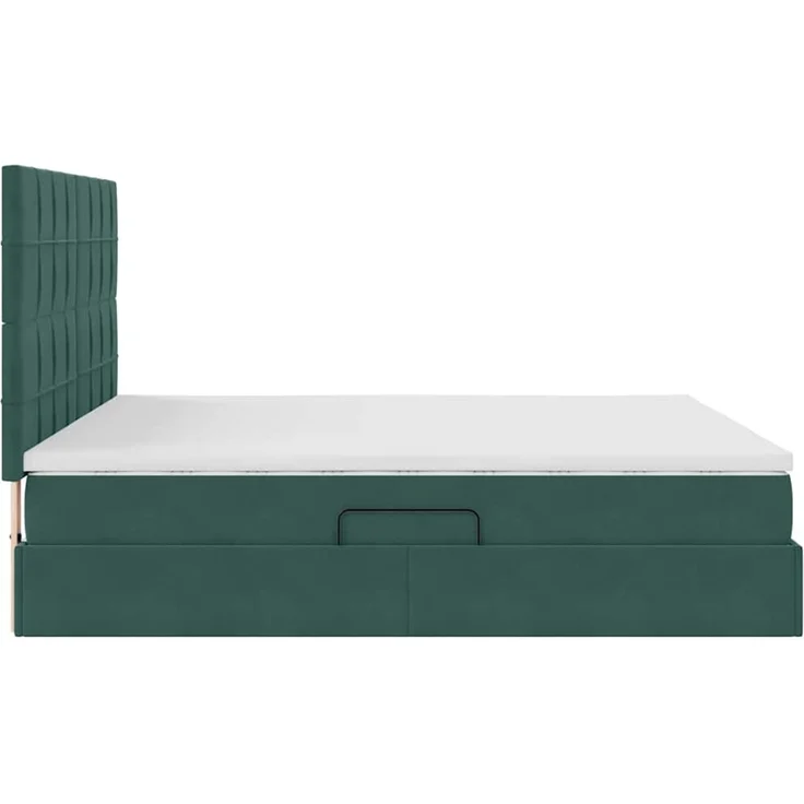 vidaXL Aufbewahrungsbett mit Matratze Dunkelgrün 180 x 200 cm Samt 3372048 – Bild 10