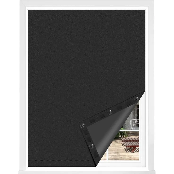 Verdunklungsrollo, Woltu, verdunkelnd, Saugnäpfen, Saugnäpfen & Klettverschlüssen, mit Saugnäpfen & Klettverschlüssen, Tragbar Verstellbar