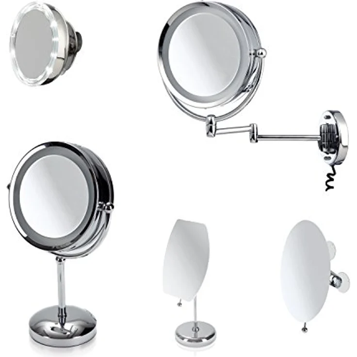 möve Mirrors Ovaler Spiegel mit 5-facher Vergrößerung, Edelstahl, silver, 15 x 20 cm, mit Saugnäpfen – Bild 2