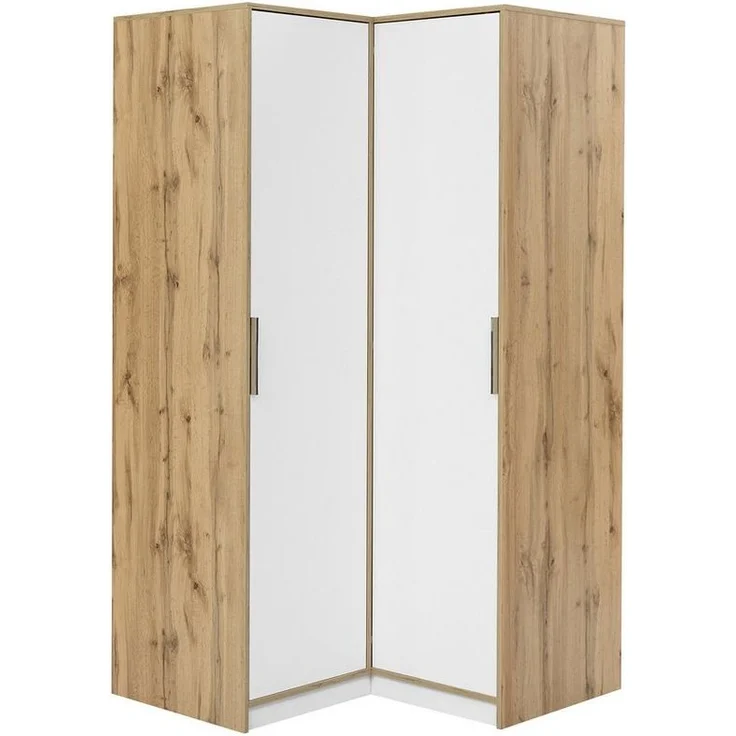 Beautysofa Eckschrank LIVO mit 2 Drehtüren, 2 Kleiderstangen und Regale, (Zur Auswahl in zwei modernen Farbkombinationen) Breite: 108 cm – Bild 1