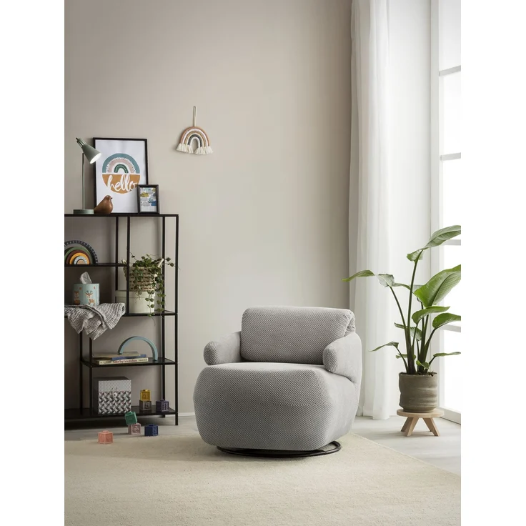 DOMO. collection Sessel 700015, Polstersessel, gepolsterte Rückenlehne, Rückenfunktion, Drehfunktion, Wippfunktion, Cocktailsessel, Loungesessel, 68 x 88 x 67 (BxTxH), grau – Bild 1