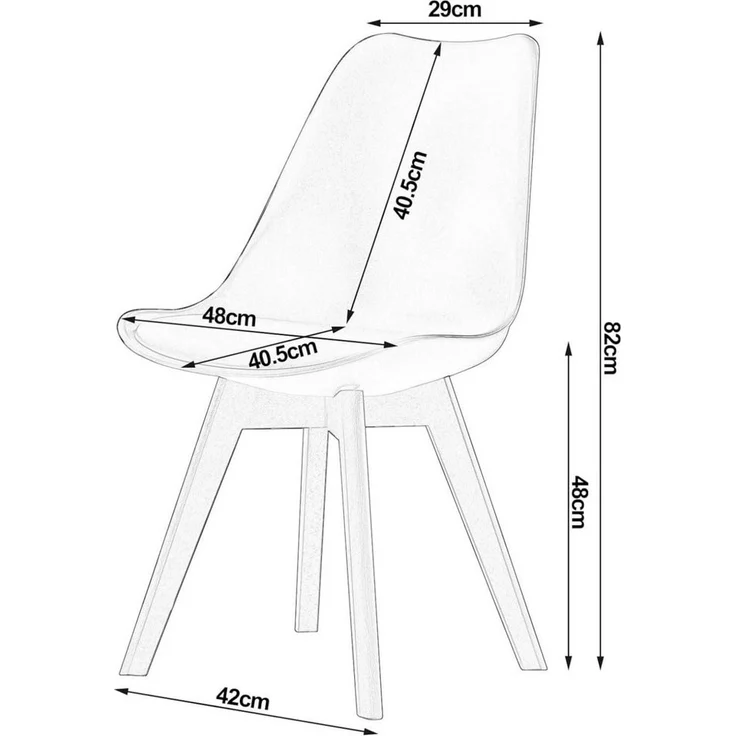 Woltu Esszimmerstuhl (Set, 6 St), Designstuhl Sitzfläche aus Kunstleder, Massivholz – Bild 2