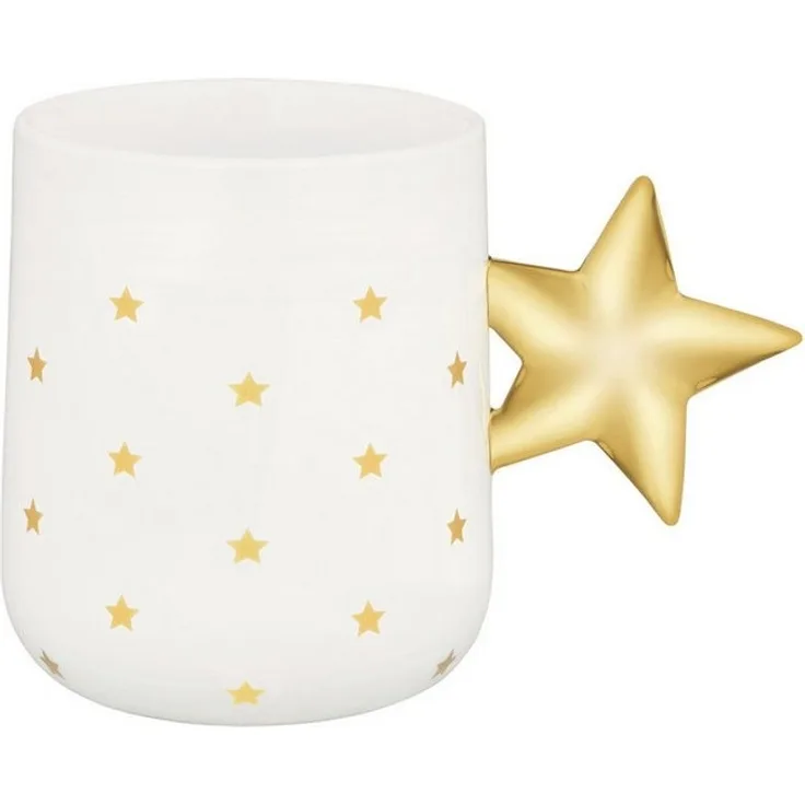 Alessi Delight NZ01 Weihnachtstasse aus Porzellan, dekoriert, 37 cl, Weiß und Gold