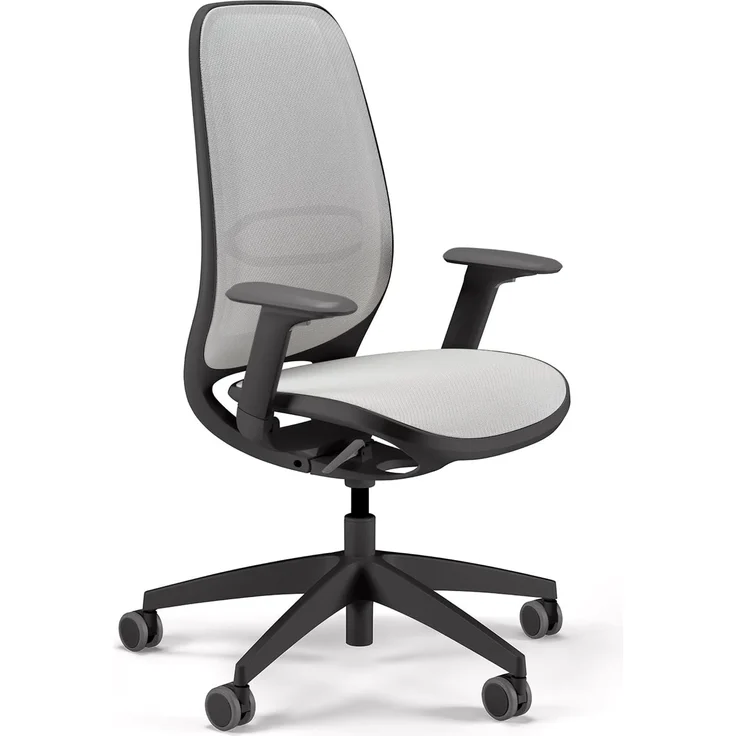 Sedus se:air Ergonomischer Drehstuhl, Bürostuhl, Kunststoff mit Rezyklat-Anteil, 100% Recyclingfähig, Grau,Schwarz, 42-55cm, bis 130kg Belastbar