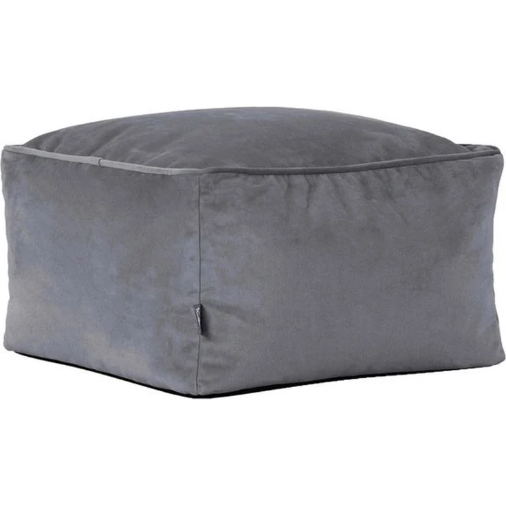 Icon Amara Hocker, Dunkelgrau, Flauschiger Samt Stoff, Samt Sitzsack, Sitzpuff Hocker mit Füllung, Fußhocker für das Wohnzimmer, Deko Wohnzimmer – Bild 4