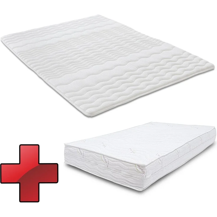 Ergonomische Kaltschaummatratze Supportho Lavender 90 x 200 cm, Höhe 18 cm, Härtegrad H2/H3 + Matratzentopper / Matratzenauflage 90 x 200 cm