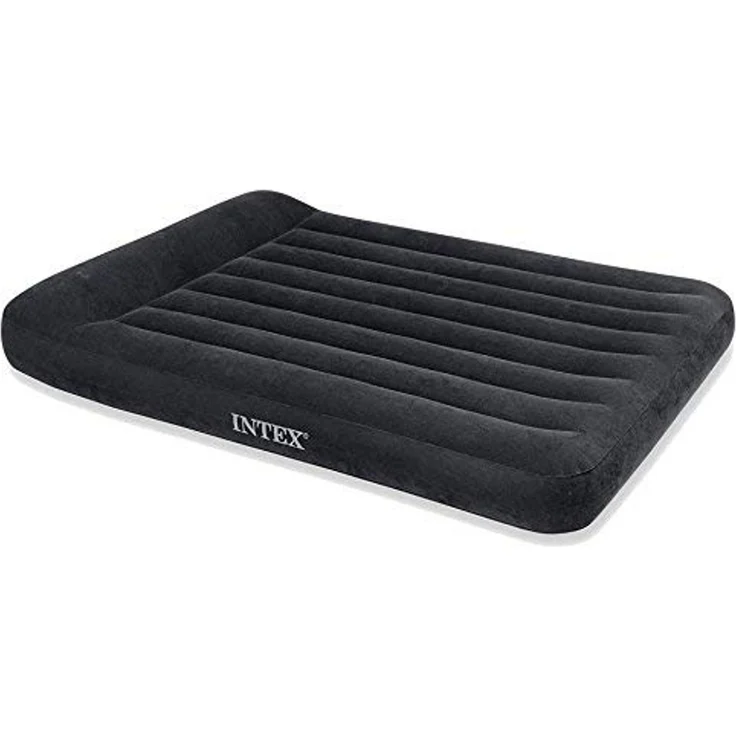 Intex Luftbett 66768 Luftbett "PillowRest Classic" blau 137x191x23cm, wasserfeste, beflockte Oberseite – Bild 3