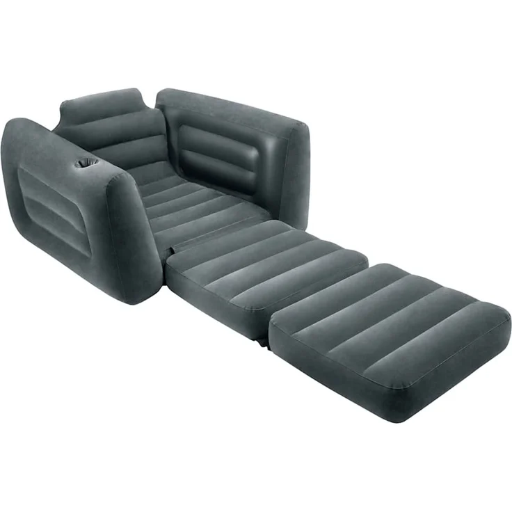 INTEX Ausziehbarer Sessel, Dunkelgrau, 66 x 117 x 224 cm – Bild 3