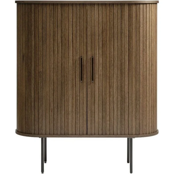 Liadomo Highboard Uriel, Sideboard, Kommode, Stauraummöbel, Schiebetüren Lamellen-Optik, Echtholzfurnier, vier Farben – Bild 2