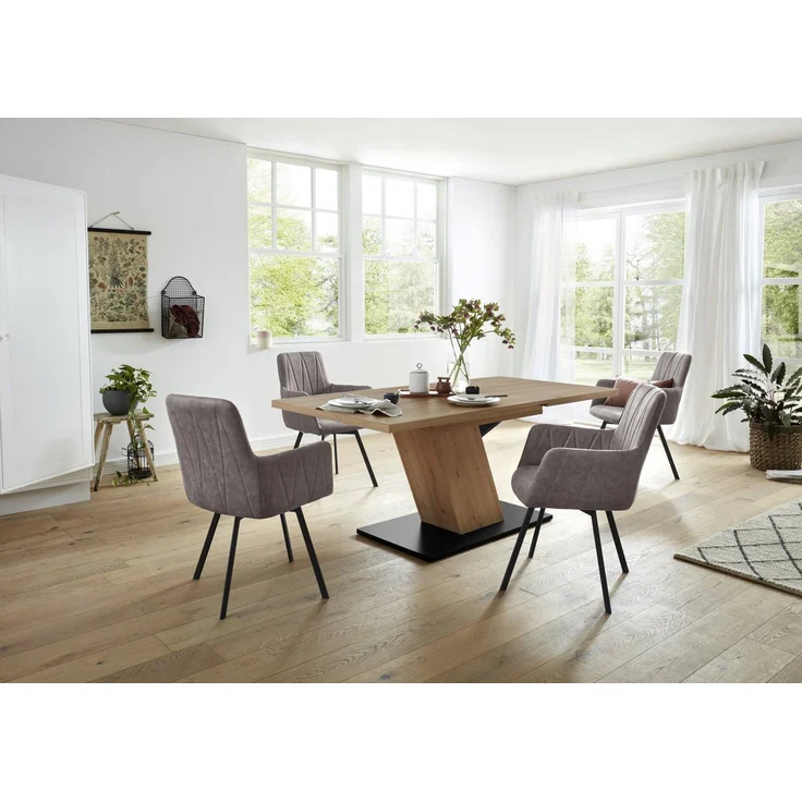 HELA Essgruppe GESA, (5-tlg, 1 Tisch / 4 Stühle), Tischplatte ausziehbar, Stuhl 360 Grad drehbar – Bild 5