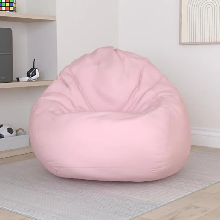 HomeIdeal - Sitzsack XXL Bodenkissen für Erwachsene & Kinder - Geeignet für Gaming oder Entspannen - Indoor wie Outdoor da er Wasserfest ist - mit EPS Perlen, Farbe:Puderrosa, Größe:XXL – Bild 3