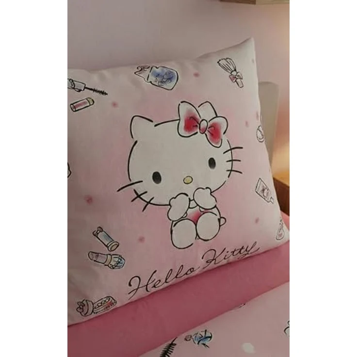 Hello Kitty Bettwäsche Set aus Mikrofaser Bettdeckenbezug 140 × 200 cm mit 70 × 90 cm Kissenbezug – Bild 3