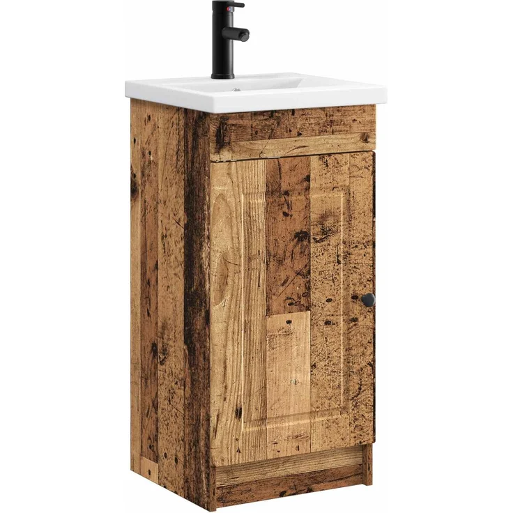 vidaXL Badezimmerschrank mit Waschbecken Altholz 42 x 40 x 84,5 cm 890062 – Bild 1