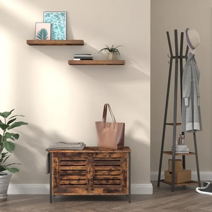 Hoobro Wandregal stabile Schweberegal 2er-Set, 60 x 20 x 4 cm Hängeregale, 2-tlg, mit unsichtbaren Halterungen – Bild 7