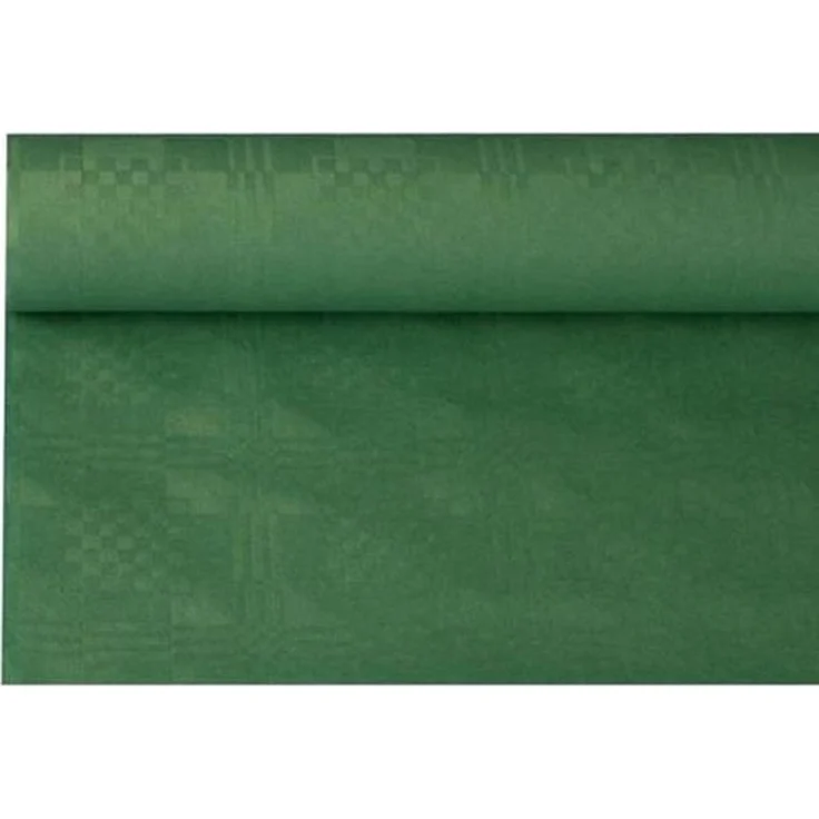 Papiertischtuch mit Damastprägung 8 m x 1,2 m dunkelgrün – Bild 2