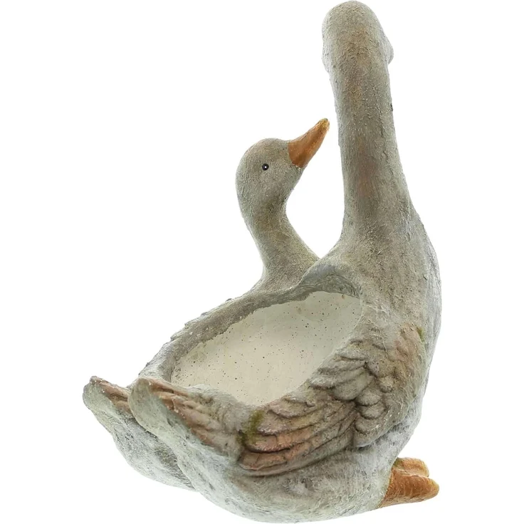 Pflanzer "Gänsepaar" aus Polyresin, wetterfest, Pflanztopf, Outdoor Blumentopf, Pflanzgefäß, Gartendeko für Außen – Bild 3