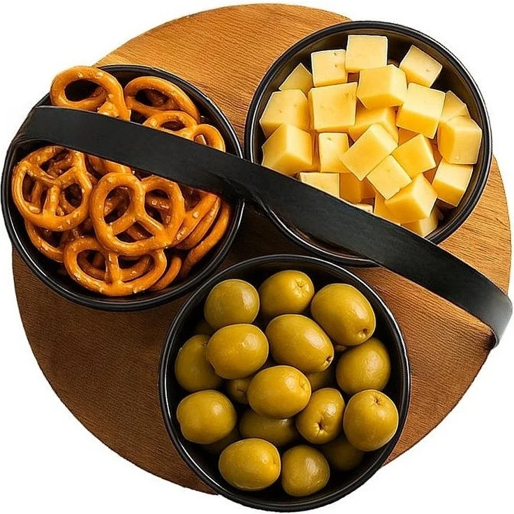 Servierset Snackschalen Dipschalen Servierschalen mit Tablett Cheffinger CF-5006 – Bild 2