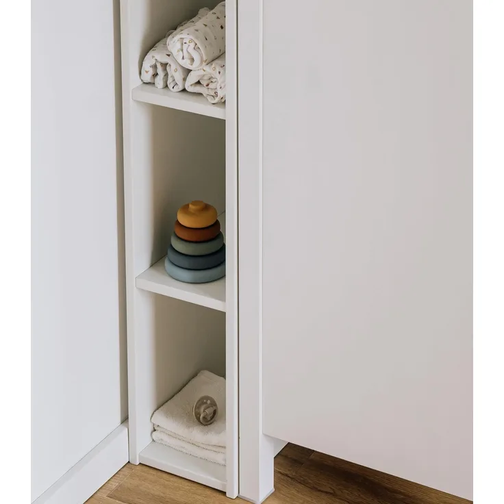 Limmaland Stauraumregal für IKEA HEMNES Kommode – passgenaues Zwischenregal für Windeln, Babykleidung & Pflege – stabil, hochwertiges MDF (Weiß)