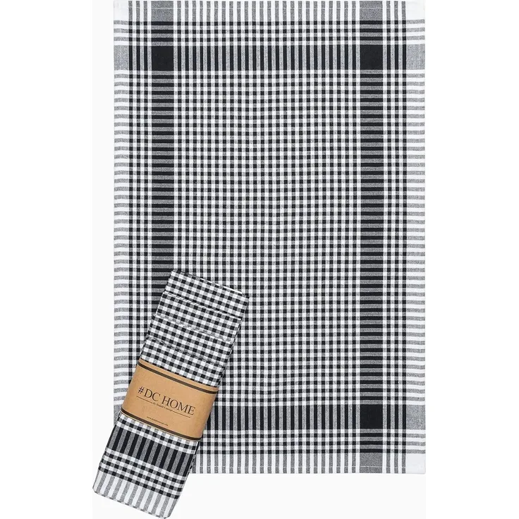 Hermia Concept 'Poti - Black' Handtuch-Set (5-teilig), Schwarz / Weiß, 45 x 65 cm