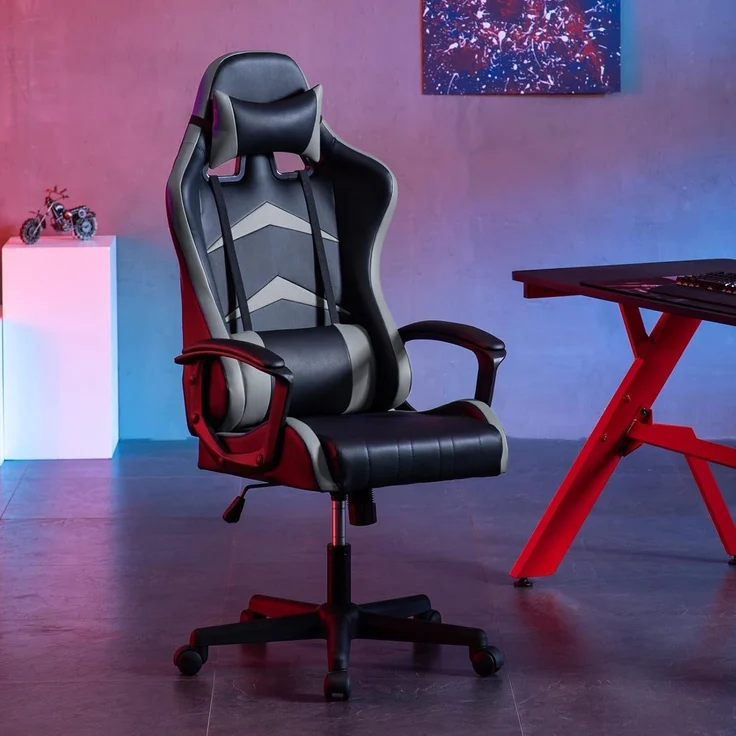 IntimaTe WM Heart Gaming Stuhl Bürostuhl Grau 52x49x130cm – Bild 6