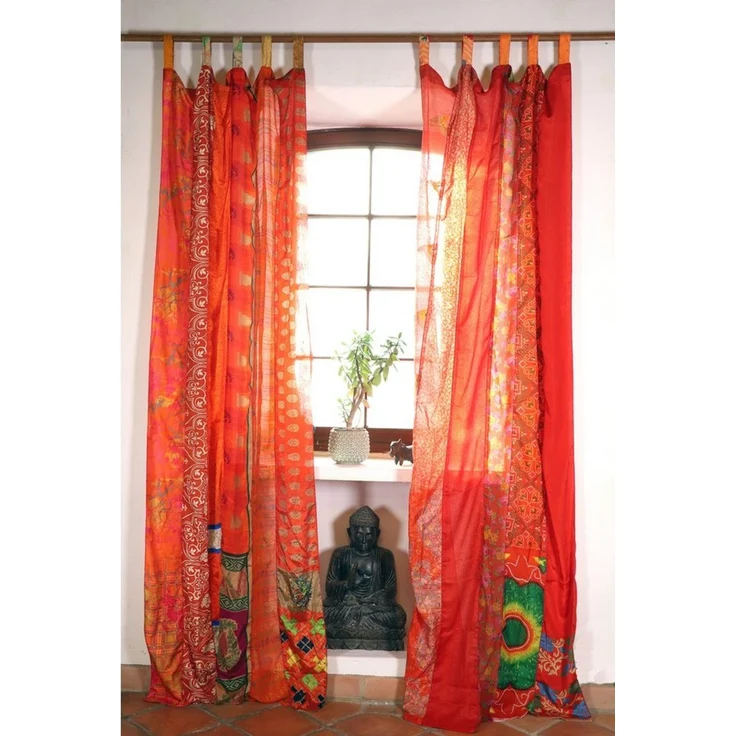 Guru-Shop Vorhang Seidiger Vorhang (1 Stk) indische Boho Gardine.. – Bild 2