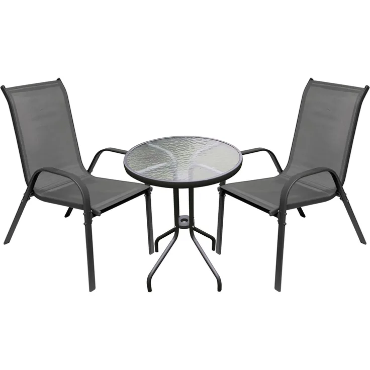 3-tlg Bistro Garnitur Bistromöbel Klappstuhl Stuhl Tisch Sitzgruppe