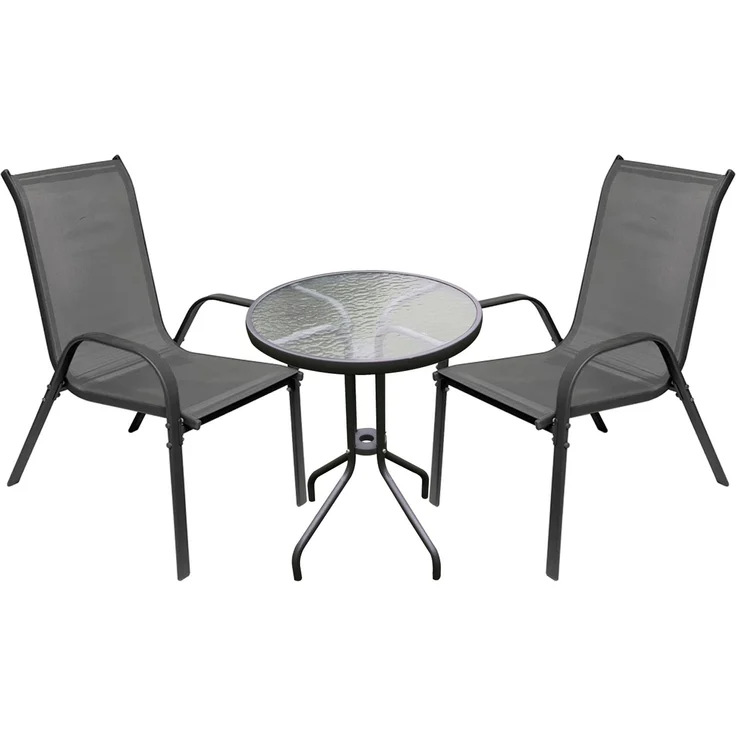 3-tlg Bistro Garnitur Bistromöbel Klappstuhl Stuhl Tisch Sitzgruppe – Bild 1