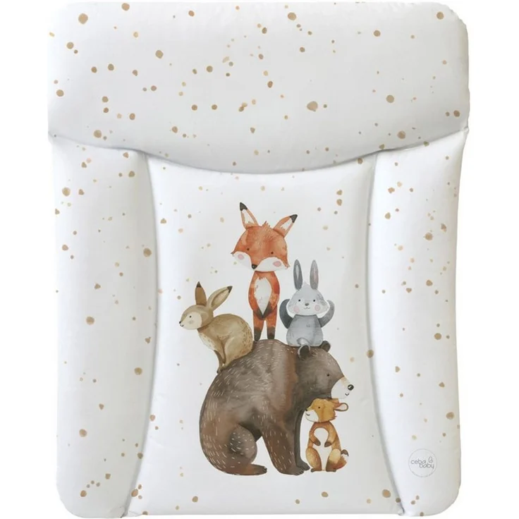 Ceba Baby® weiche Wickelauflage 50x70 cm - Baby Wickelunterlage - Wickeltischauflage für Junge und Mädchen - Wasserdicht, abwaschbar - OEKO-TEX® Standard 100 - Made in EU- Waldfreunde Motiv – Bild 1