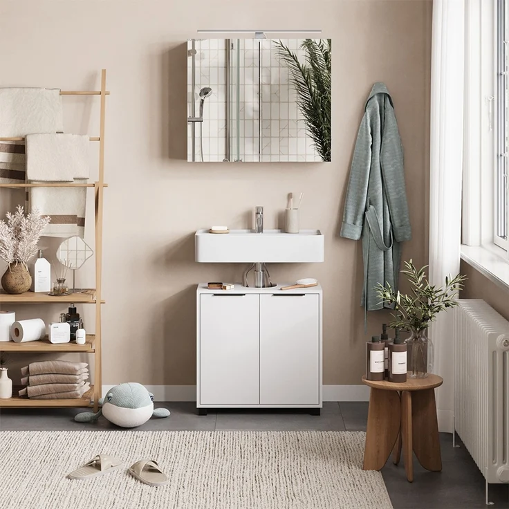 Badmöbel-Set Lavio Weiß 2 Teile Vicco – Bild 3