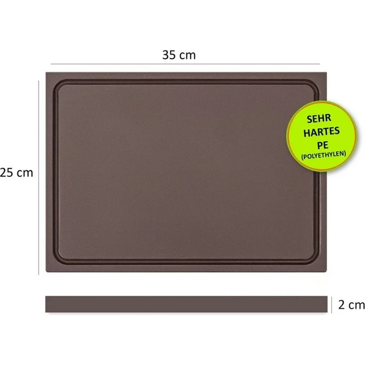 Morleos Schneidebrett Schneidebrett mit Saftrille aus HDPE 500 Kunststoff, Kunststoff, (1-St), dick – Bild 4