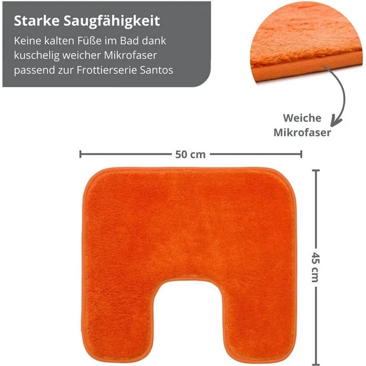 liebling Badematte Badteppich Santos, rutschhemmend beschichtet, schnell trocknend, Polyester, mit Ausschnitt, starke Saugfähigkeit, formstabil, in vielen Farben und Größen – Bild 2